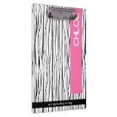 Gepersonaliseerde naam Roze & Zwart Modern Klembord (Rechts)