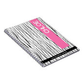 Gepersonaliseerde naam Roze & Zwart Modern Notitieboek (Rechterzijde)