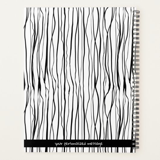 Gepersonaliseerde naam Roze & Zwart Modern Planner (Achterkant)