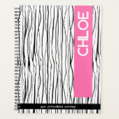 Gepersonaliseerde naam Roze & Zwart Modern Planner (Voorkant)