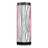 Gepersonaliseerde naam Roze & Zwart Modern Thermosbeker (Achterkant)