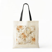 Gepersonaliseerde naam Rustic Boho Rozen Neutral