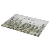 Gepersonaliseerde naam Rustic Green Pine Forest Pi Snijplank (Hoek)