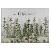 Gepersonaliseerde naam Rustic Green Pine Forest Pi Snijplank (Voorkant)