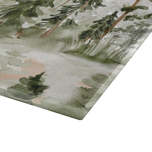 Gepersonaliseerde naam Rustic Green Pine Forest Pi Snijplank (Hoek)