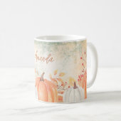 Gepersonaliseerde naam Rustic Herfst Koffiemok (Voorkant rechts)