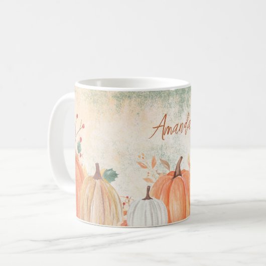 Gepersonaliseerde naam Rustic Herfst Koffiemok (Voorkant links)