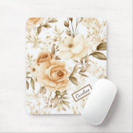 Gepersonaliseerde naam Rustiek Modern Boho Rozen N Muismat