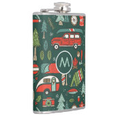 Gepersonaliseerde naam rustieke kerstcamping heupfles (Rechts)