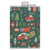 Gepersonaliseerde naam rustieke kerstcamping heupfles (Achterkant)