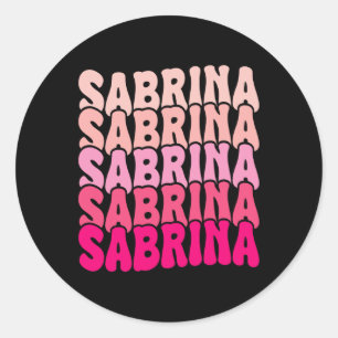 Gepersonaliseerde naam Sabrina I Love Sabrina Groo Ronde Sticker