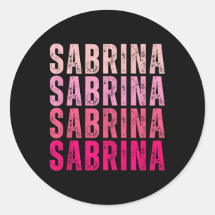 Gepersonaliseerde naam Sabrina I Love Sabrina Ronde Sticker