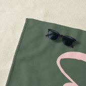 Gepersonaliseerde naam Sage Green Bachelorette Par Strandlaken (In situ)