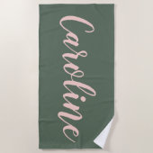 Gepersonaliseerde naam Sage Green Bachelorette Par Strandlaken (Voorkant)