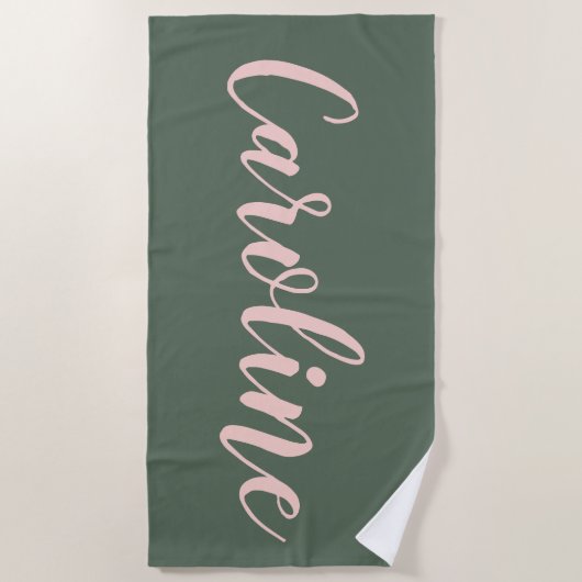 Gepersonaliseerde naam Sage Green Bachelorette Par Strandlaken (Voorkant)