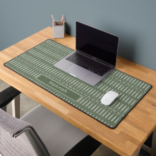 Gepersonaliseerde naam Sage Green Modern Boho Kant Bureaumat