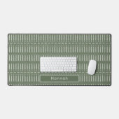 Gepersonaliseerde naam Sage Green Modern Boho Kant Bureaumat (Keyboard & Muis)