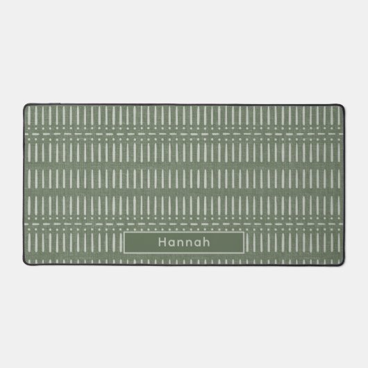 Gepersonaliseerde naam Sage Green Modern Boho Kant Bureaumat (Voorkant)