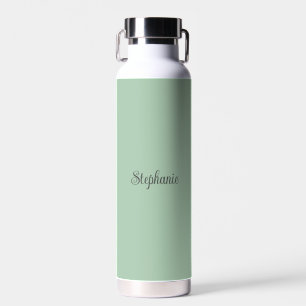Gepersonaliseerde naam Sage Groen Script Bruiloft Waterfles