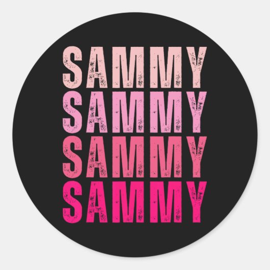 Gepersonaliseerde naam Sammy I Love Sammy Ronde Sticker (Voorkant)