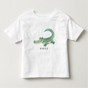 Gepersonaliseerde naam Schattige Alligator / Gator Kinder Shirts