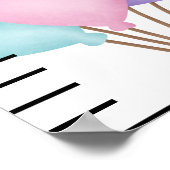 Gepersonaliseerde naam Schattige beer Baby Groeigr Poster (Hoek)