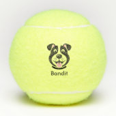 Gepersonaliseerde naam Schattige Black Dog Tennisb Tennisballen (Voorkant)