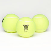 Gepersonaliseerde naam Schattige Black Dog Tennisb Tennisballen (Multi)