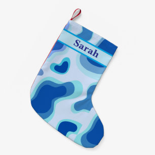 Gepersonaliseerde naam Schattige Blauw Kleur Vroli Kleine Kerstsok
