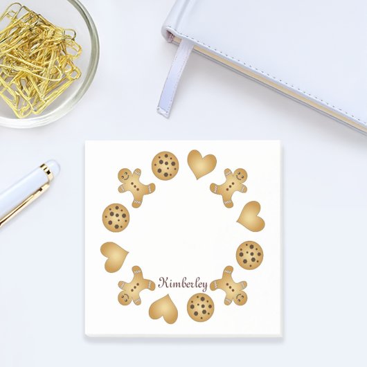 Gepersonaliseerde naam Schattige Cookie Gingerbrea Post-it® Notes