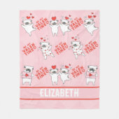 Gepersonaliseerde naam Schattige Dog Pink Fleece D (Voorkant)