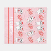 Gepersonaliseerde naam Schattige Dog Pink Fleece D (Voorkant (Horizontaal))