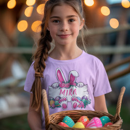 Gepersonaliseerde naam Schattige Easter Bunny Kind T-shirt