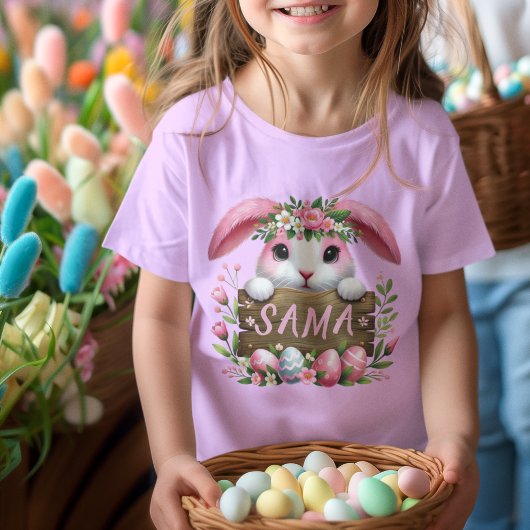 Gepersonaliseerde naam Schattige Easter Bunny Kind T-shirt