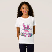 Gepersonaliseerde naam Schattige Easter Bunny Kind T-shirt (Voorkant volledig)