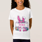 Gepersonaliseerde naam Schattige Easter Bunny Kind T-shirt (Voorkant)