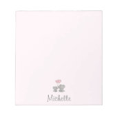 Gepersonaliseerde naam Schattige Olifant Mom & Bab Notitieblok (Voorkant)