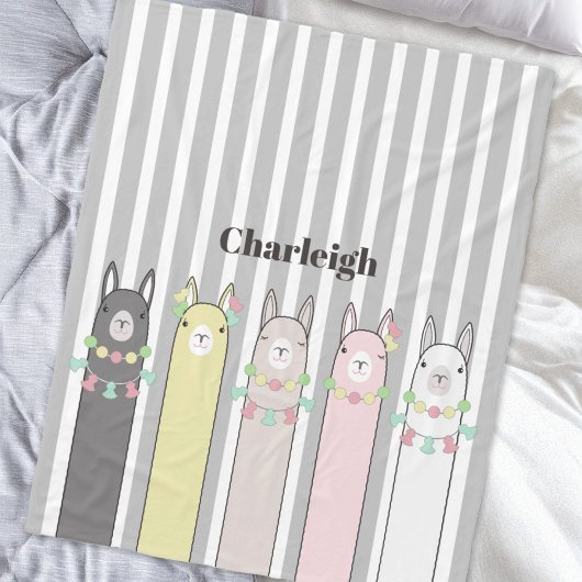 Gepersonaliseerde naam Schattige Retro Kleurrijke Fleece Deken