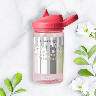 Gepersonaliseerde naam Schattige Retro Kleurrijke  Waterfles