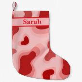 Gepersonaliseerde naam Schattige Rode kleur Vrolij Kleine Kerstsok (Voorkant)