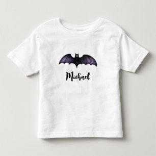 Gepersonaliseerde naam Schattige Spooky Black Bat  Kinder Shirts