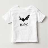 Gepersonaliseerde naam Schattige Spooky Black Bats Kinder Shirts (Voorkant)