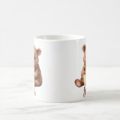 Gepersonaliseerde naam Schattige teddybeer Koffiemok (Center)