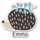 Gepersonaliseerde naam Schattigee Hedgehog Notitie Sticker (Voorkant)