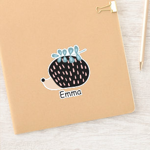 Gepersonaliseerde naam Schattigee Hedgehog Notitie Sticker