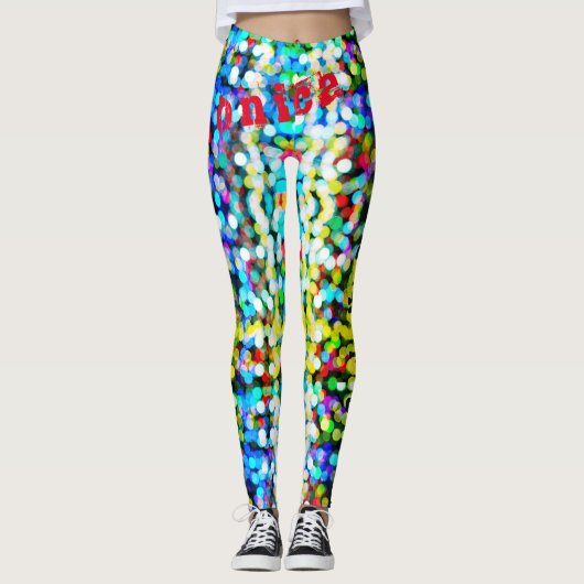 Gepersonaliseerde naam Schattigee Leggings (Voorkant)