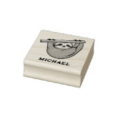 Gepersonaliseerde naam Schattigee luiaard op een f Rubberstempel (Stempel)