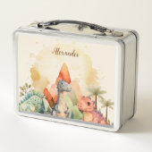 Gepersonaliseerde naam Schattigee Waterverf Dinosa (Achterkant)