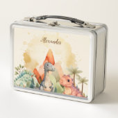 Gepersonaliseerde naam Schattigee Waterverf Dinosa (Voorkant)