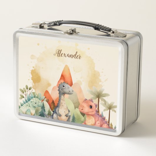 Gepersonaliseerde naam Schattigee Waterverf Dinosa (Voorkant)